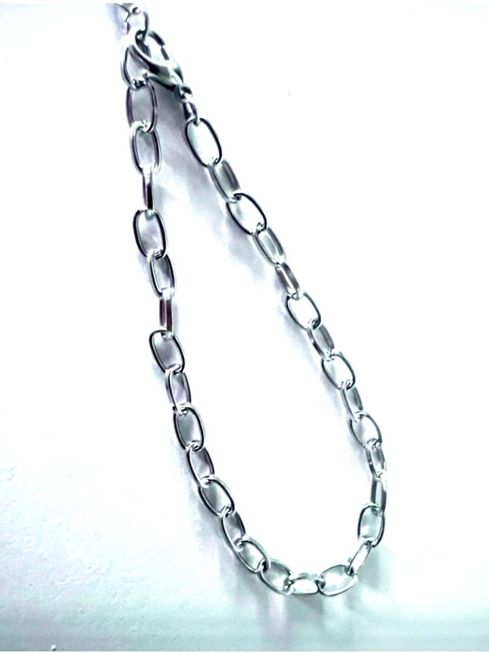 Silver Chain Link Bracelet Classic Oval Links 8” plus 3” Extender